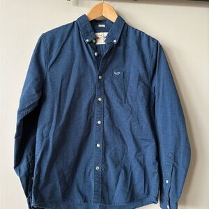 Hollister Navy Casual Button-Down Shirt